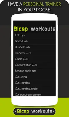 Bicep Workouts android App screenshot 1